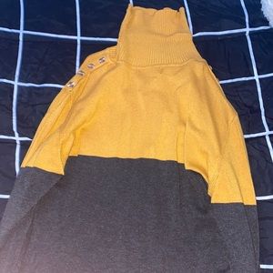 Yellow and grey sweater